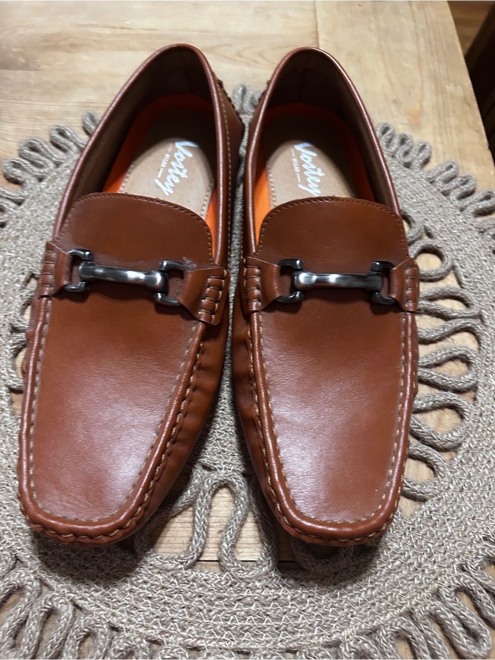 Vostey Chestnut Brown Leather Bit Loafers